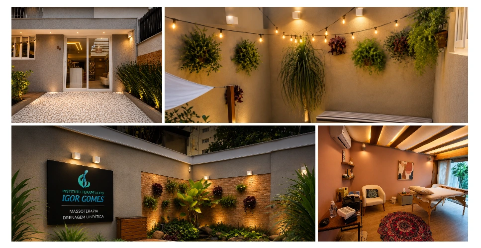 Entrada, área externa e sala de atendimento do ITIG